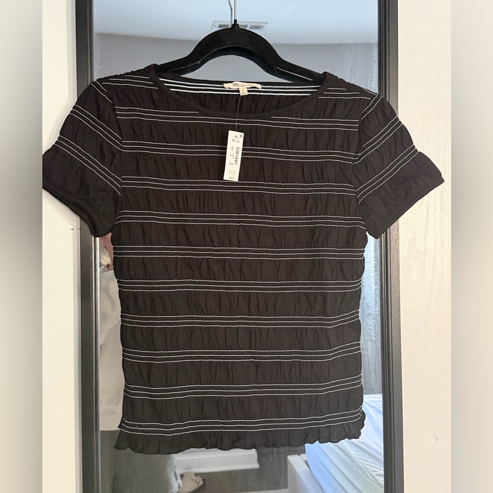 NWT Madewell smocked short sleeve tee